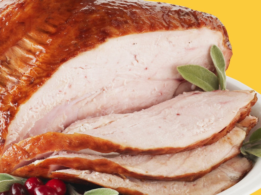 Sliced turkey with cranberries