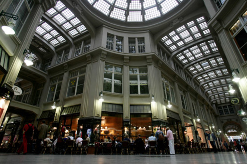 LEIPZIG, GERMANY - SEPTEMBER 4: Citizens and tourusts walk in a complex named Auerbachs Keller in down town Leipzig during the Leipzig City Feature for the FIFA World Cup Germany 2006 on September 4, 2005 in Leipzig, Germany. (Photo by Christian Fischer/Bongarts/Getty Images) *** Local Caption ***