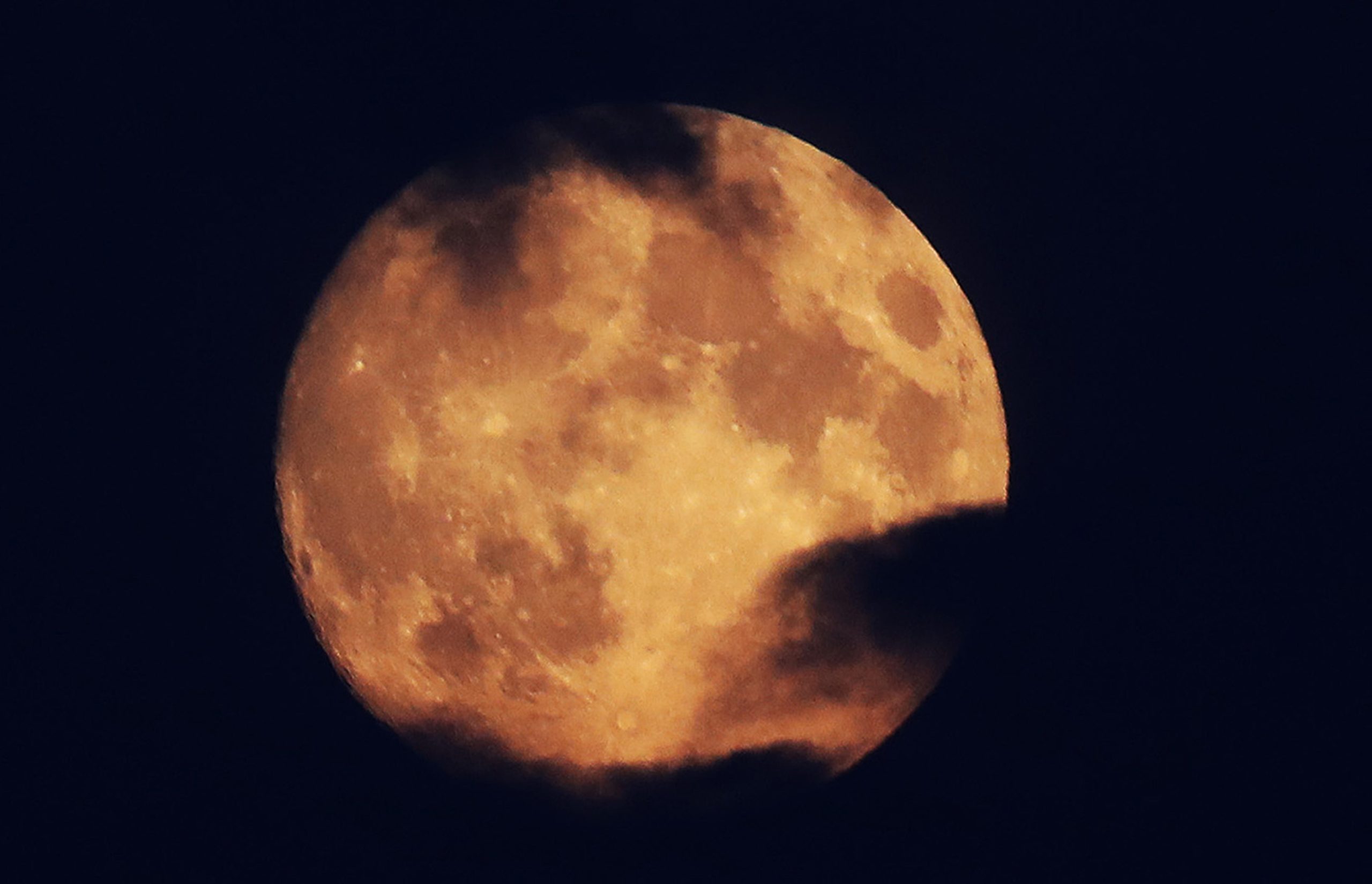The 99% Waxing Gibbous moon over Whitley Bay ahead of Friday