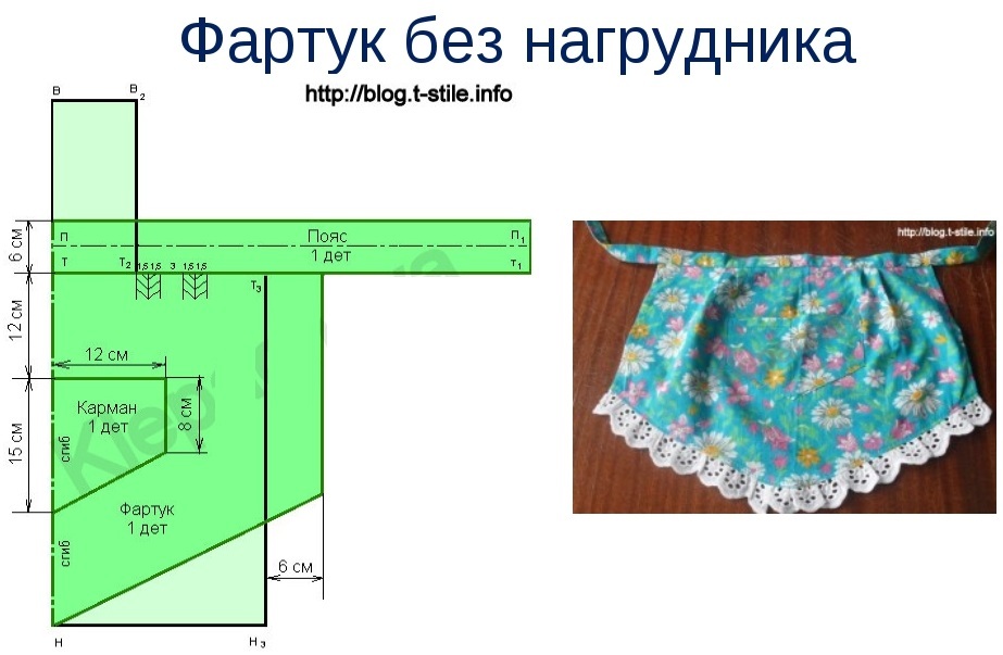 Выкройка передника